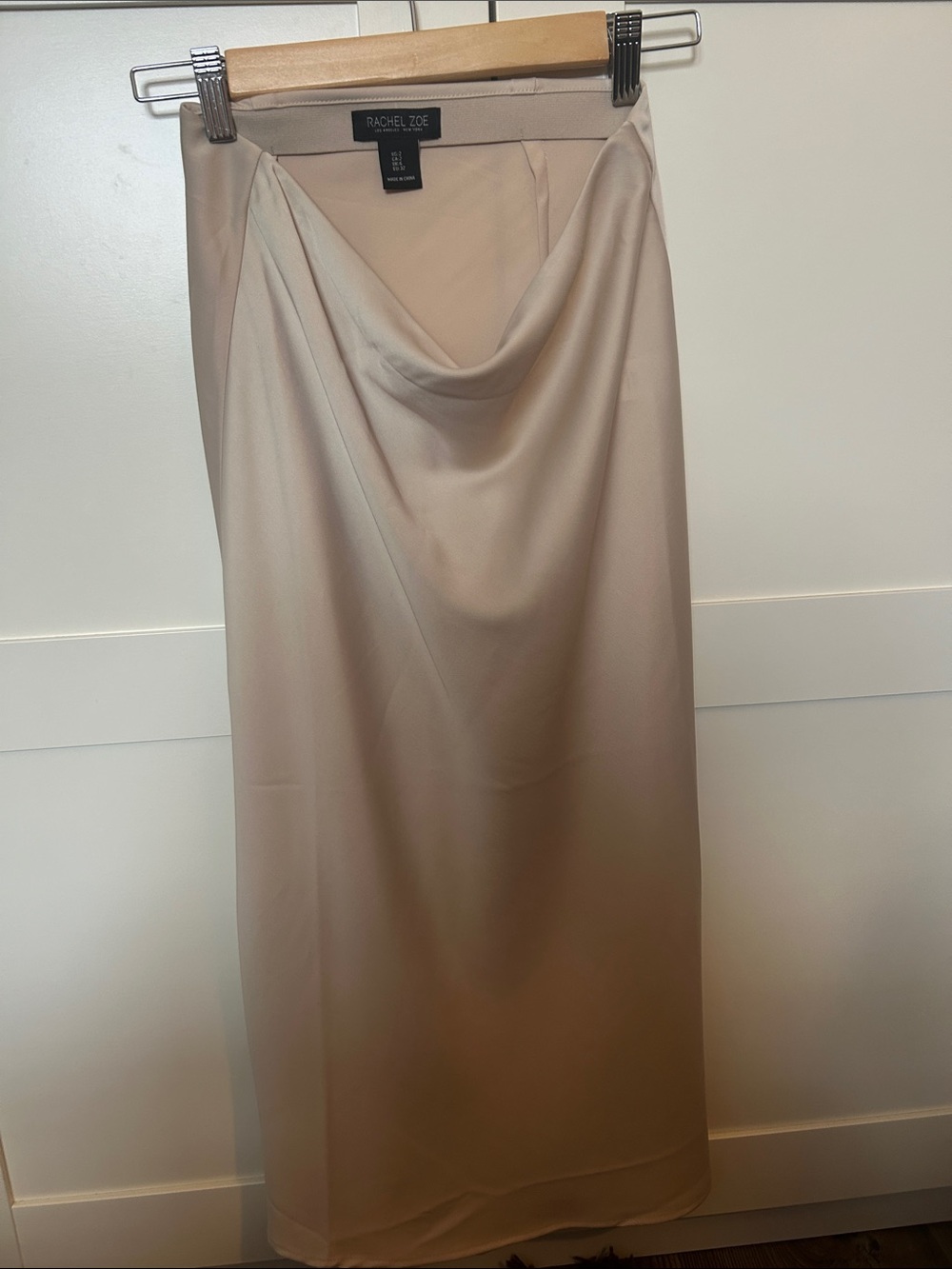 Rachel Zoe Neutral Draped Midi Skirt